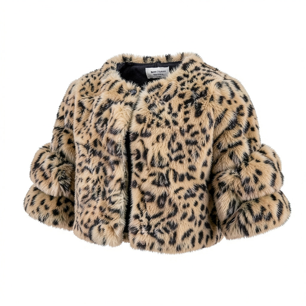 Bonnie Jean Toddler Girls Animal-Print Faux-Fur Jacket, Size 3/3T