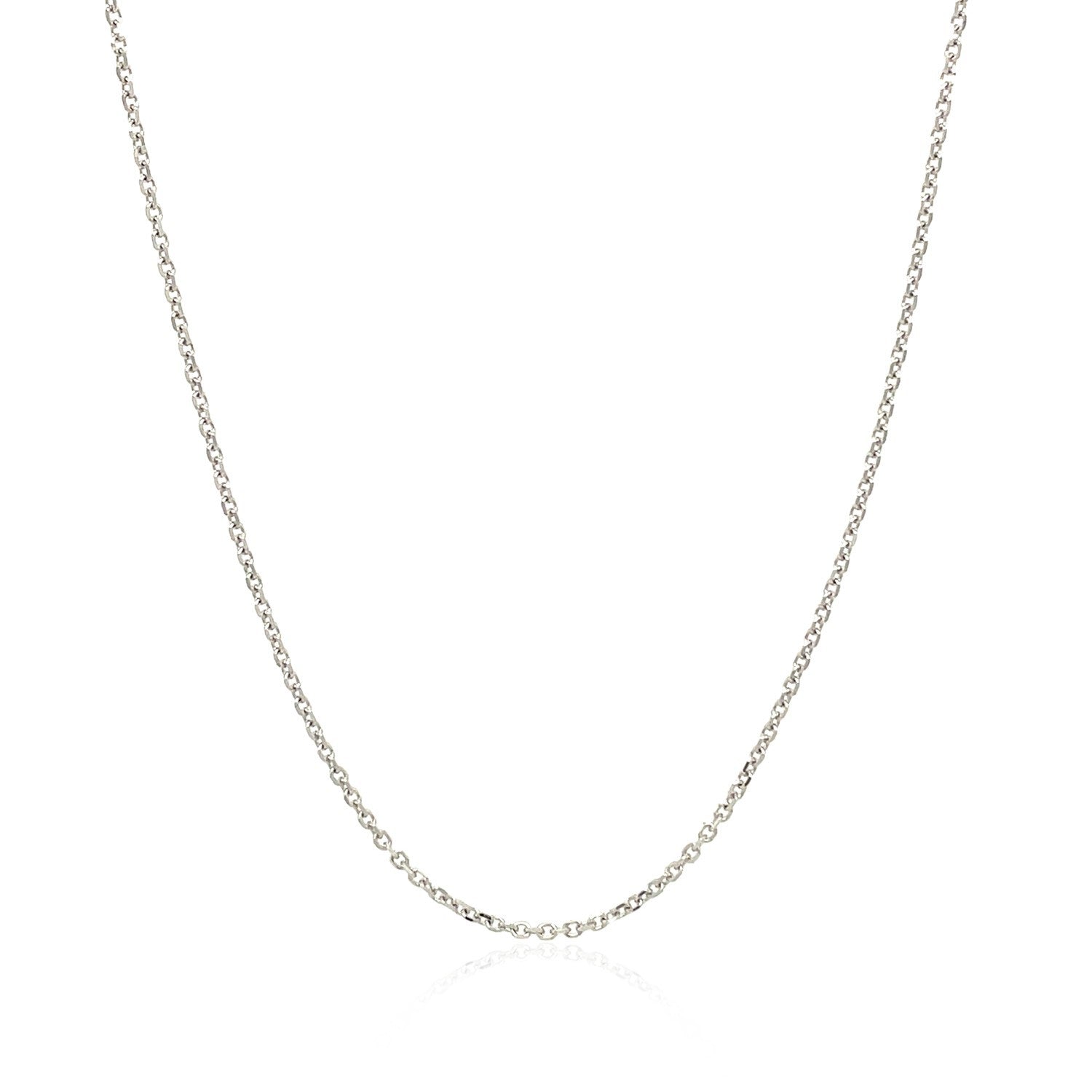 10k White Gold Cable Chain 1.1mm