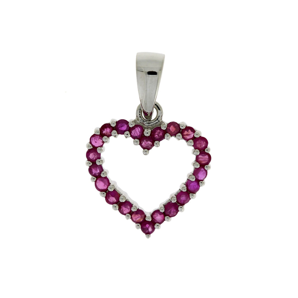 .37ct Ruby Heart Love Pendant 10KT White Gold