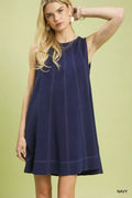 Umgee Linen Sleeveless Swing Dress