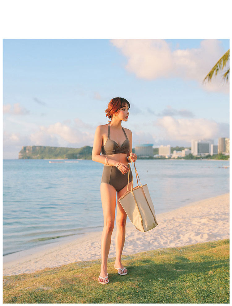 Korean 2020 New High-Waisted Bikini Swimwear Set