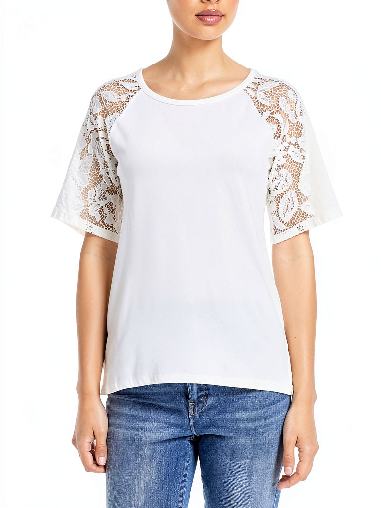 Kim and Cami Swing Lace Short Sleeve Tee, Size Small
