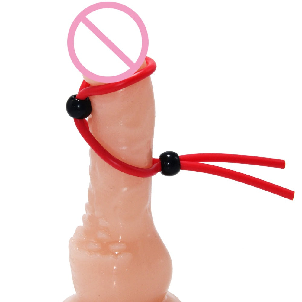 Red Silicone Delay Ring for Couples' Pleasure Use