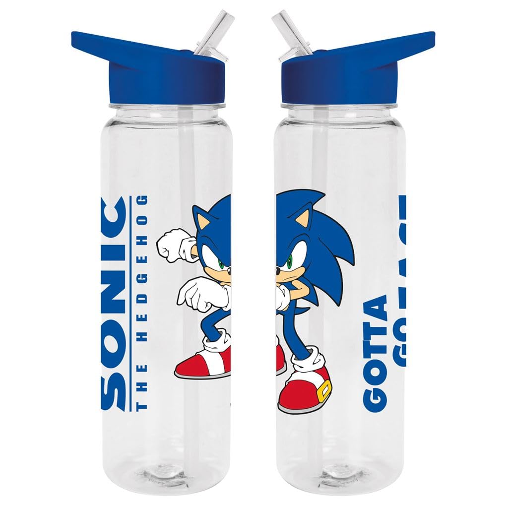 Sonic the Hedgehog Water Bottle (Gotta Go Fast Design) 700ml Plastic Water Bottle Girls Water Bottle Boys Water Bottle Kids Water Bottle - Official Merchandise Merhfarbig