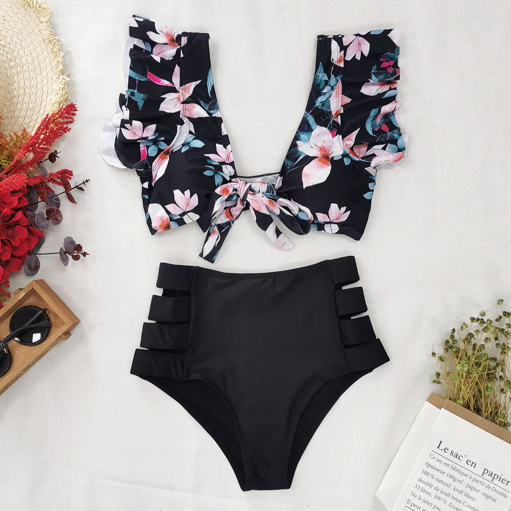 2024 New Ruffled High-Waisted Bikini Swimsuit