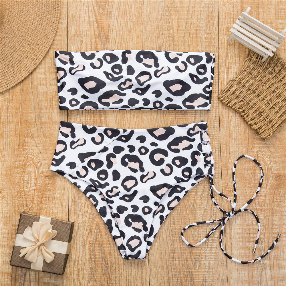 2019 New Style High Waist Strapless Bikini Swimsuit