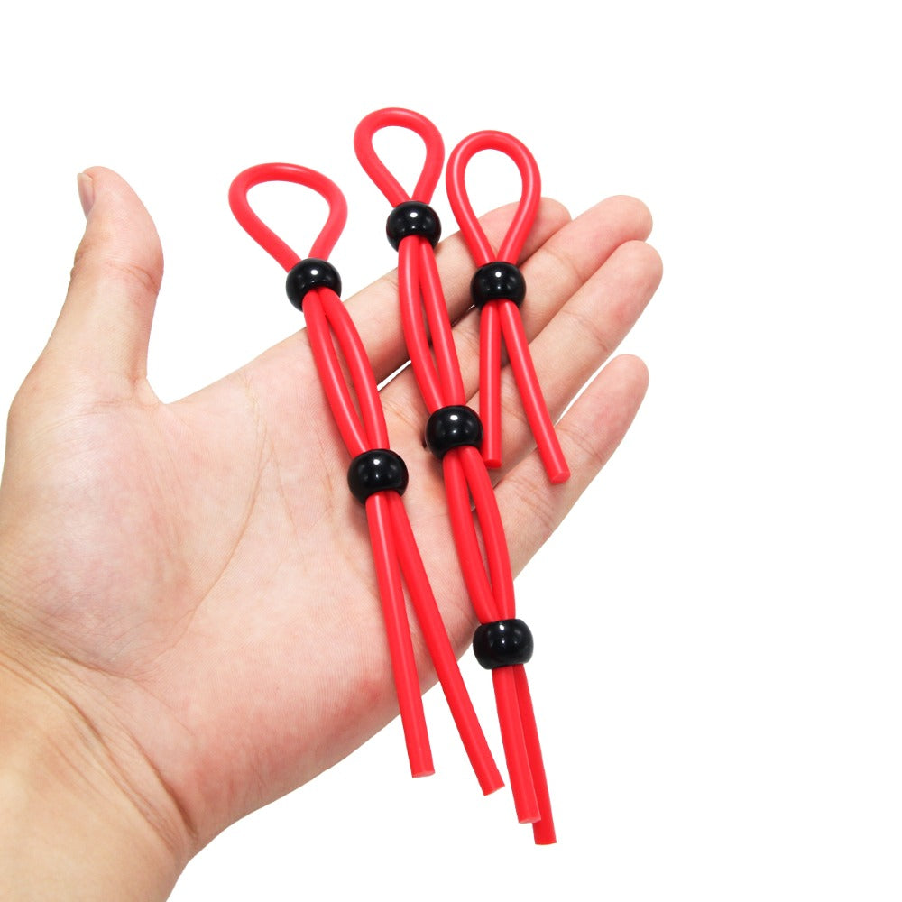 Red Silicone Delay Ring for Couples' Pleasure Use