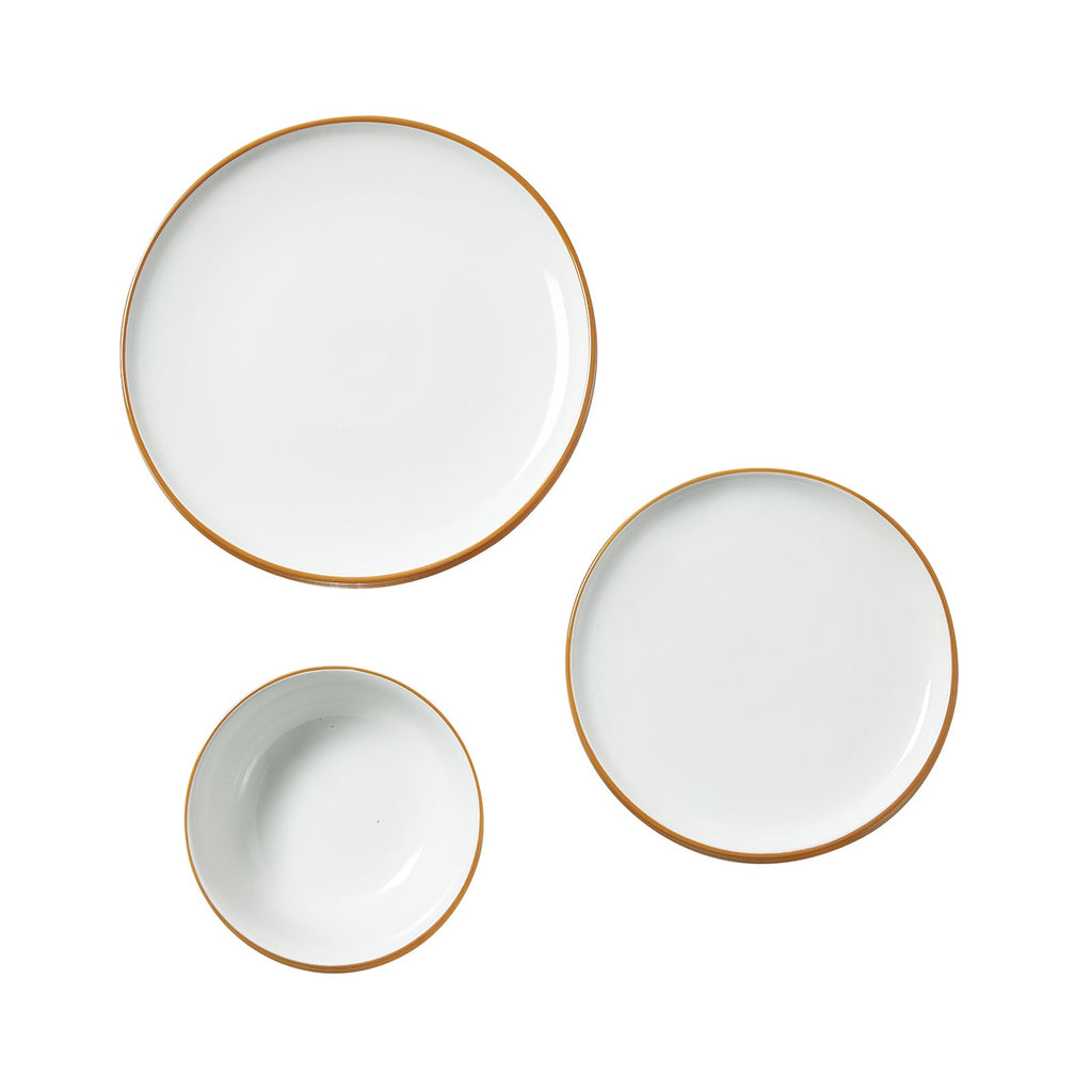 12 PCS Dinnerware Set Ceramic Plates and Bowls Sets Service for 4 White