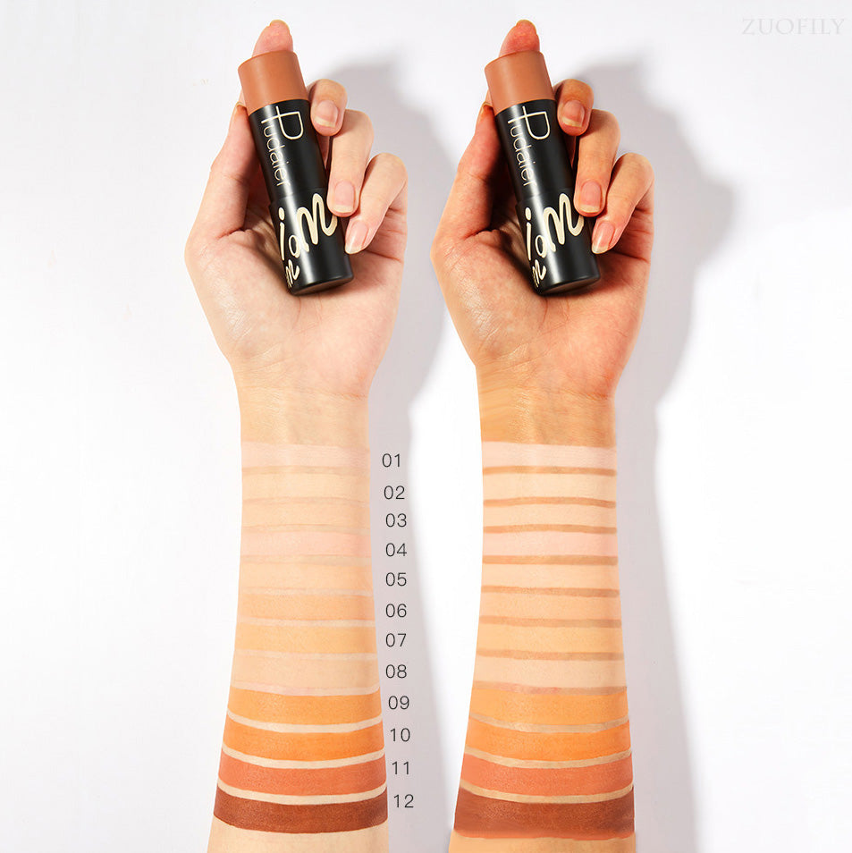 Pudaier Long-lasting Matte Foundation Stick for Dark Skin
