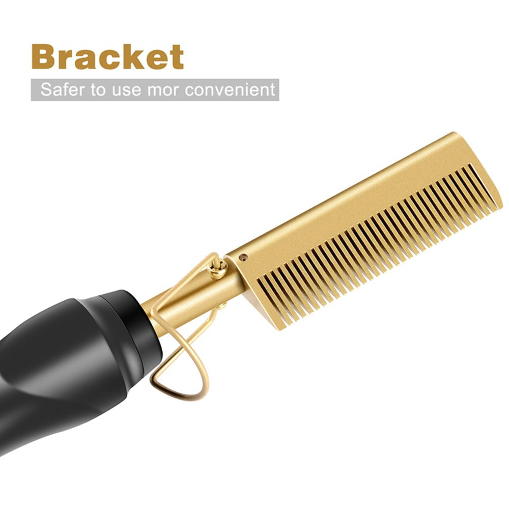 Electric Hair Curler and Straightener Comb for Home Use