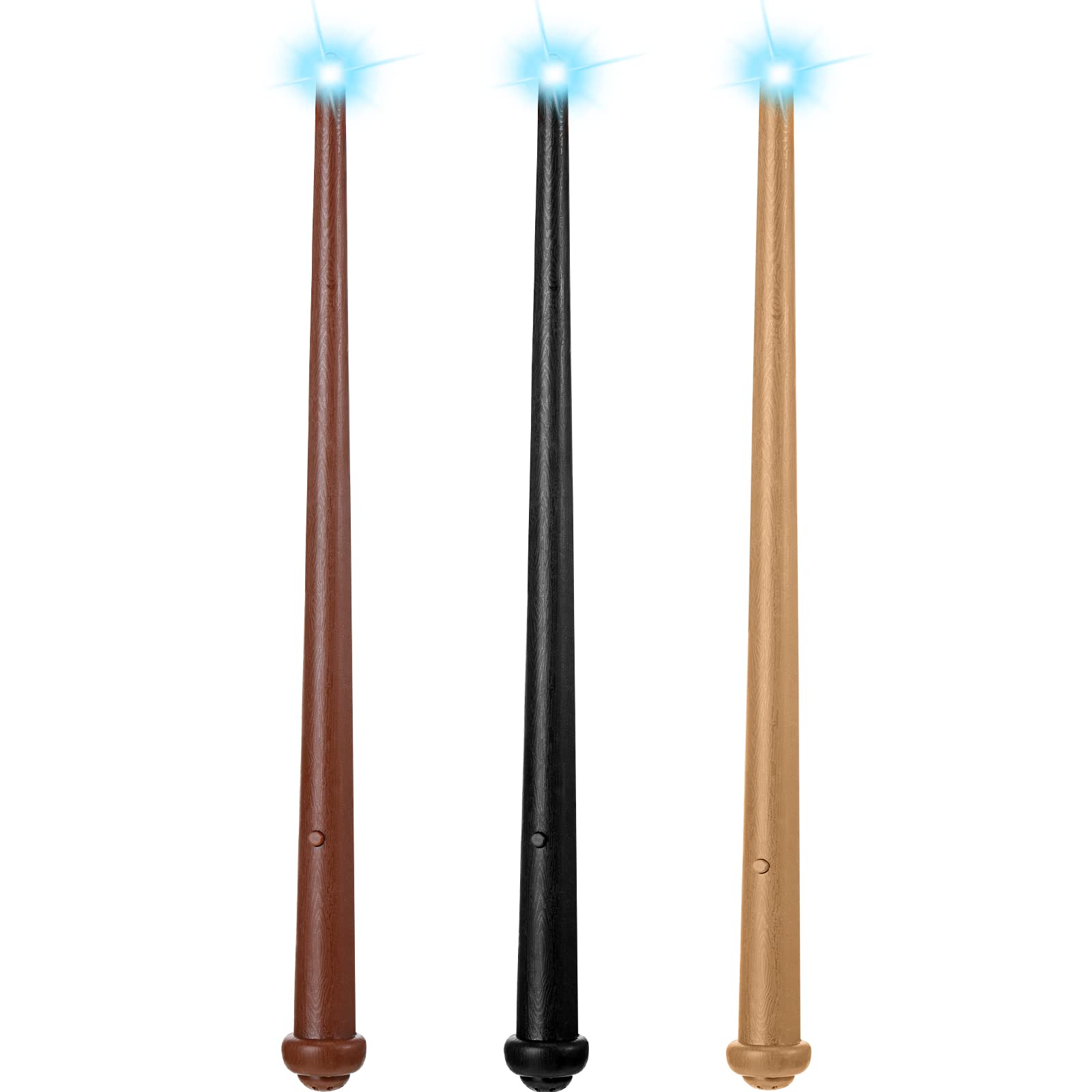 Skylety 3 Pieces Light up Wand Light and Sound Toy Wizard Wand Illuminating Wand Fairy Wand Toys Halloween Wand Party Costume Accessory for Halloween Cosplay Masquerade