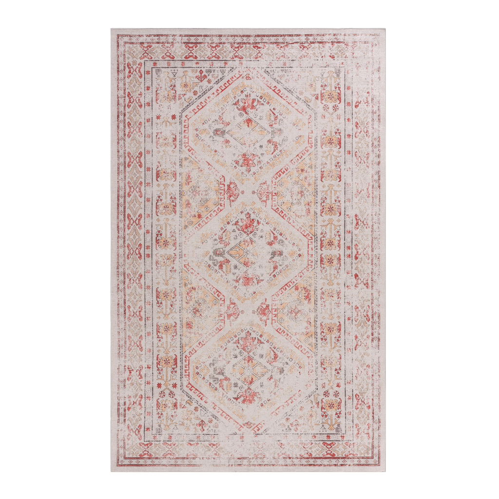NAAR MAVAL Beige Washable Rug 5x8 Area Rug (Beige, 5' x 8')
