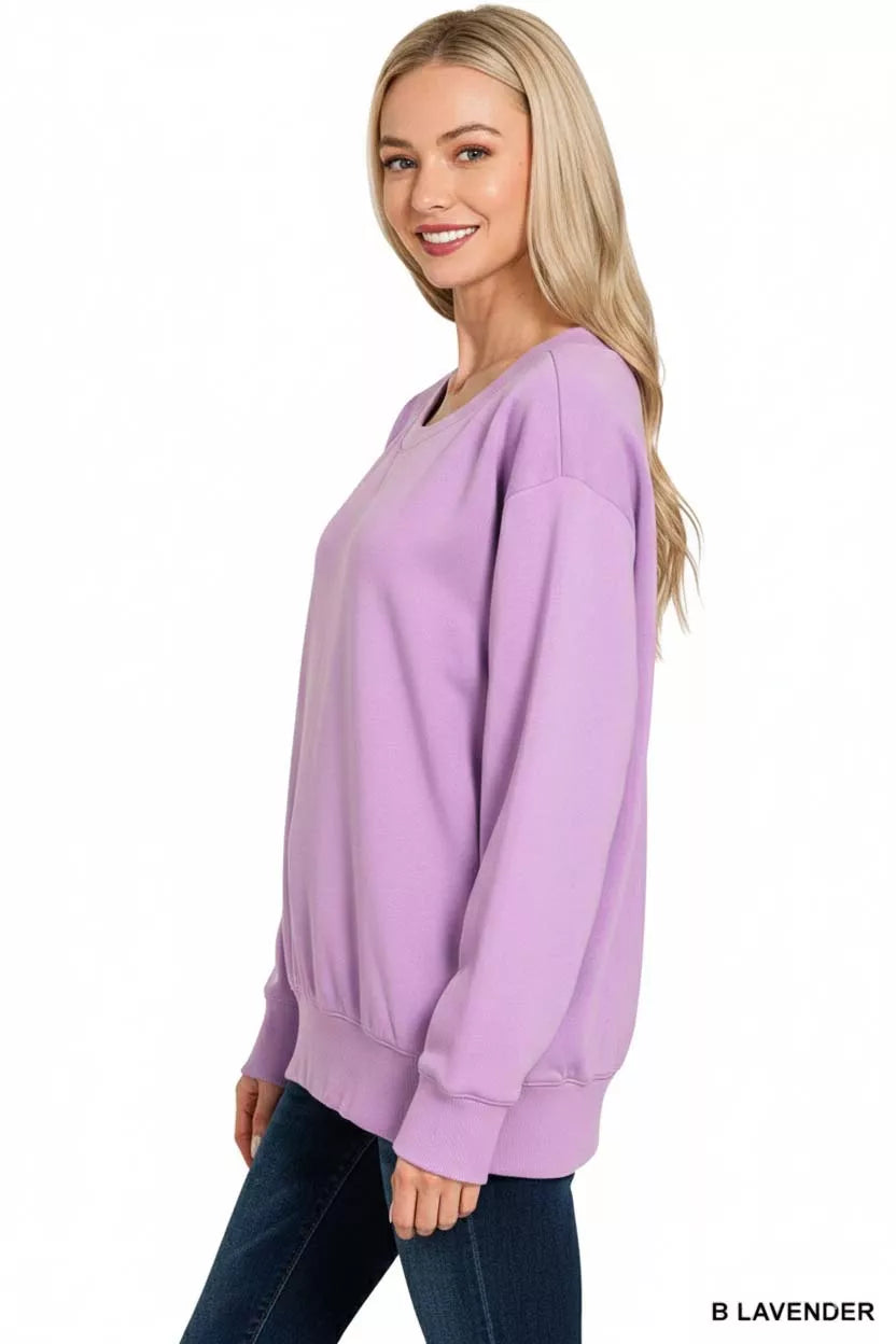 Zenana Fleece Boat Neck Sweatshirt