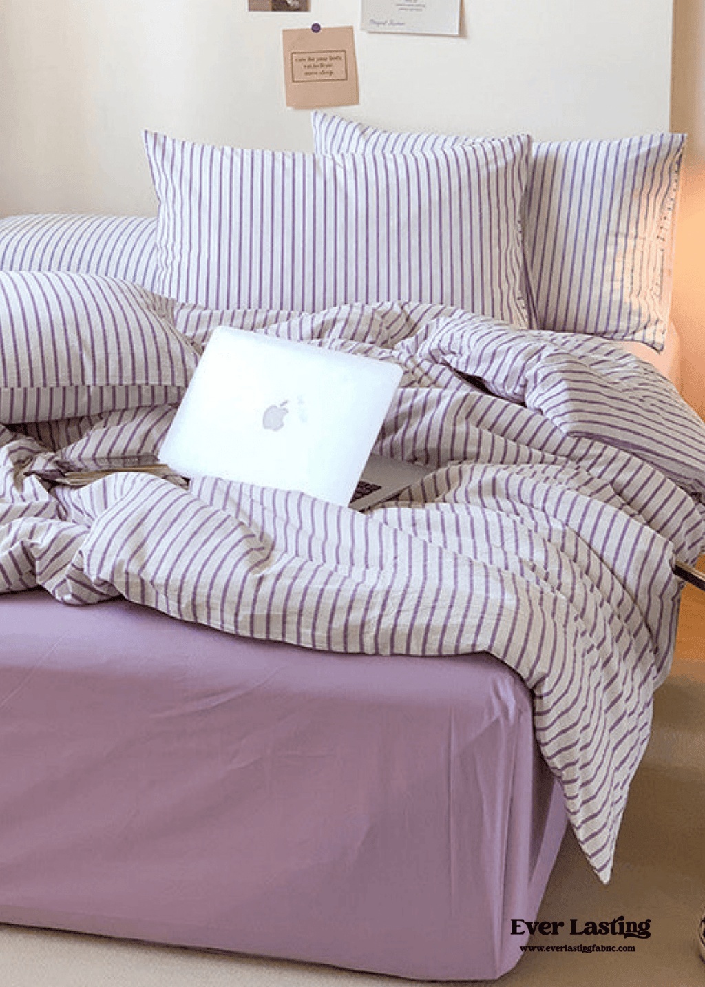 Candy Stripe Washed Cotton Bedding Set / Yellow