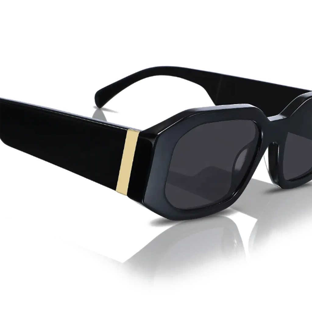 Caroline 51mm Rectangle Sunglasses | Black