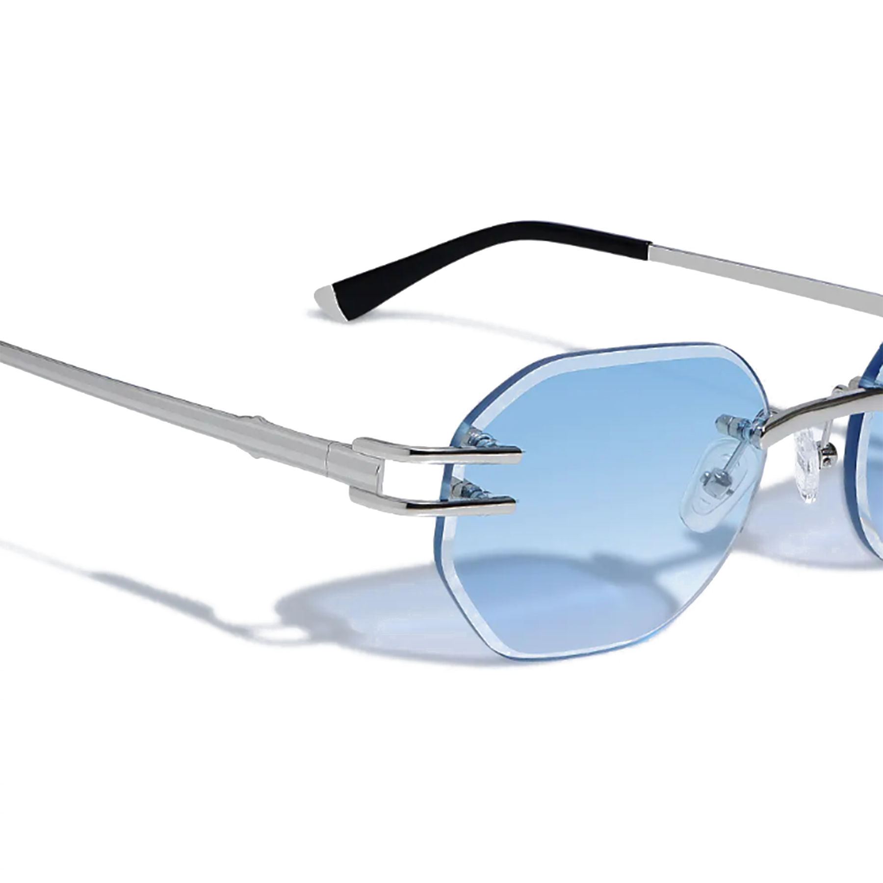 Carter Bleu 54mm Rimless Sunglasses | Blue