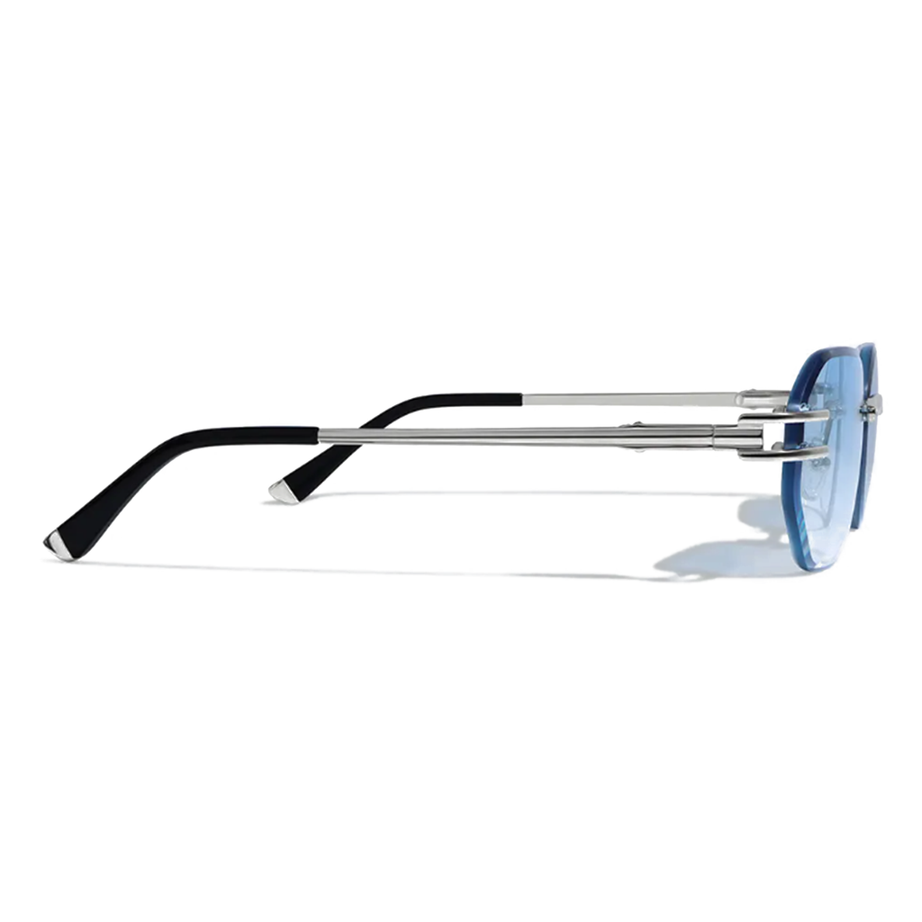 Carter Bleu 54mm Rimless Sunglasses | Blue