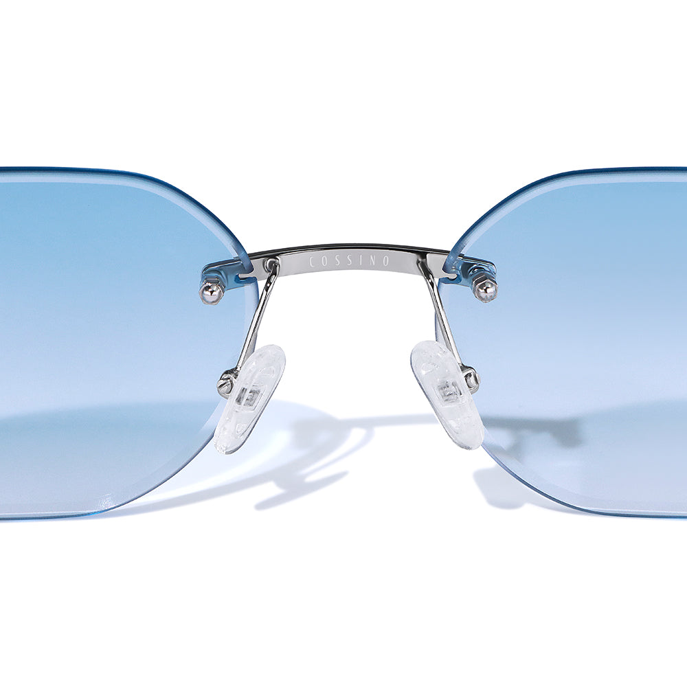 Carter Bleu 54mm Rimless Sunglasses | Blue