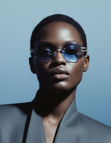 Carter Bleu 54mm Rimless Sunglasses | Blue