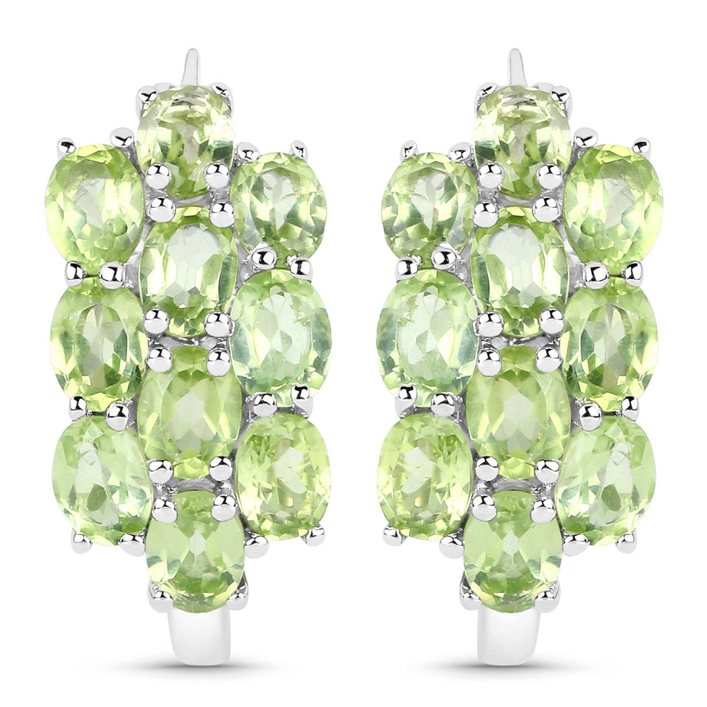8.84 Carat Genuine Peridot .925 Sterling Silver 3 Piece Jewelry Set (Ring, Earrings, and Pendant w/ Chain)