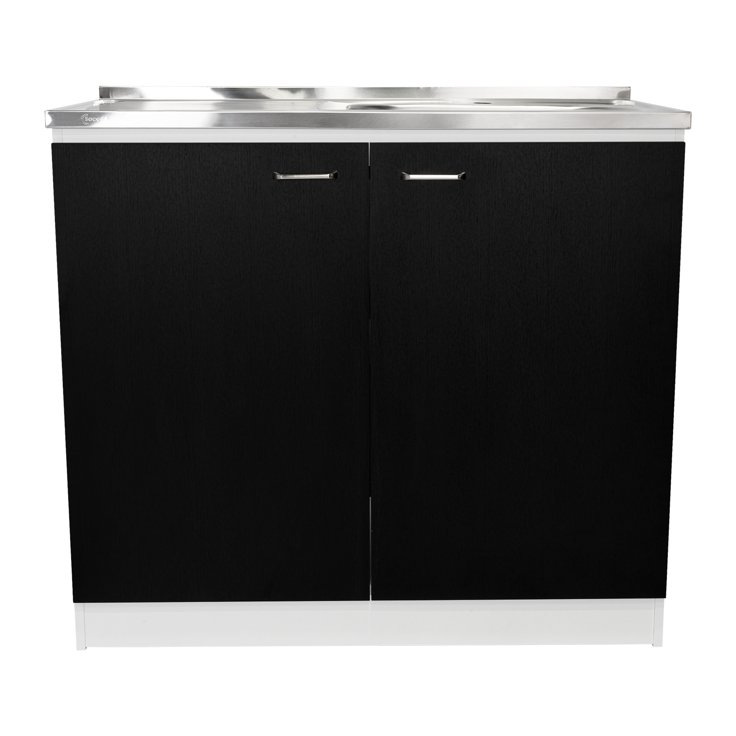 Napoles Utility Sink With Cabinet, Double Door, One Shelf -White / Black