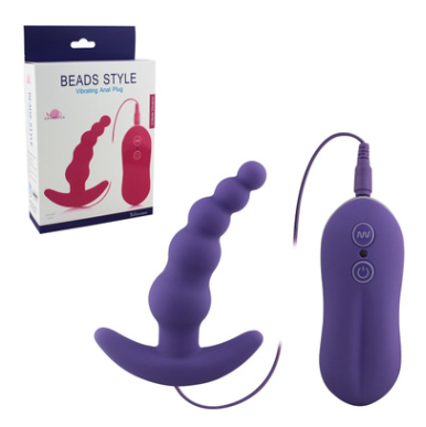 Vibrating Anal Plug with Electric Beads, Adult Toy