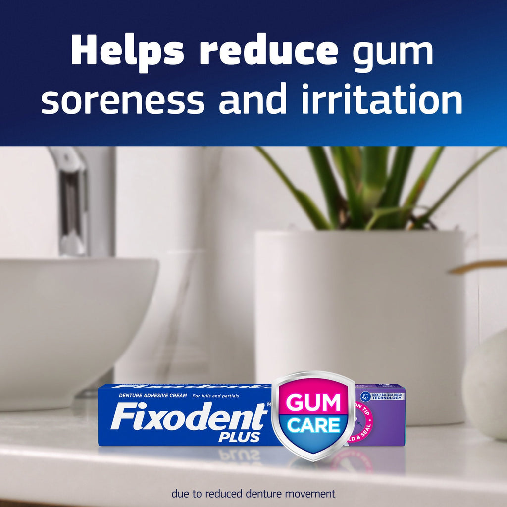 Fixodent Plus Denture Adhesive Cream Gum Care 07666030021