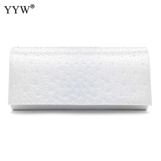 Satin Evening Clutch Bag with Rhinestone Rivets