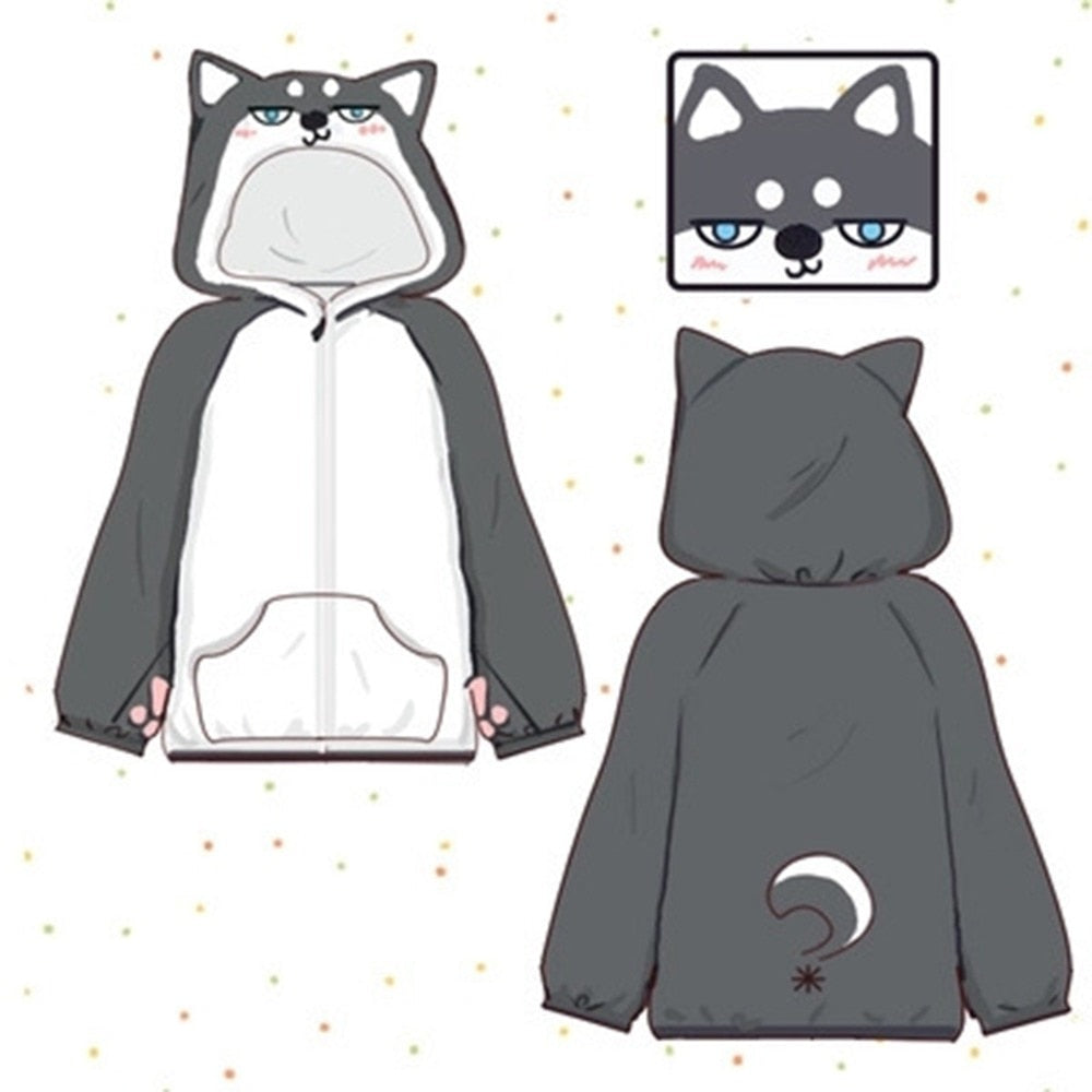 Shiba Inu Hoodie, Anime Hoodie, Hooded Sweatshirt
