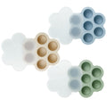 PandaEar 3 Pack Baby Food Freezer Tray with Lids Silicone Baby Fruit Food Feeder Teether Tray Baby Food Storage Container Ice Cube Tray Maker for Homemade Baby Food (Blue/Green/Carnation)