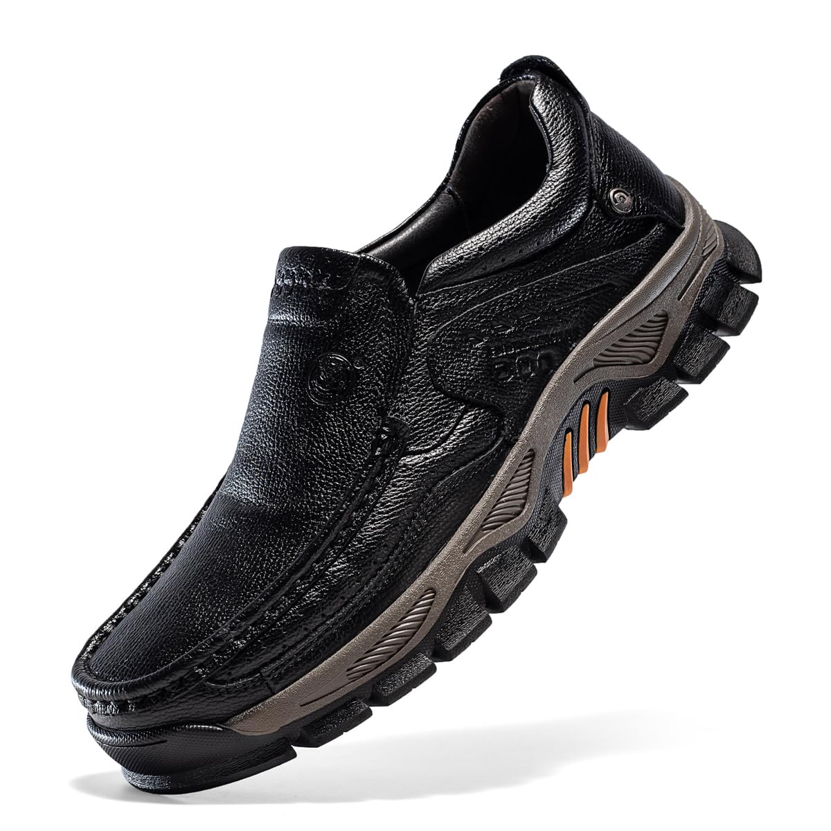 Mens Fashion Loafers Vintage Classical Leather Slip On Handmade Shoes Daily Casual Shoes Work Office Driving Shoes (Black 8)