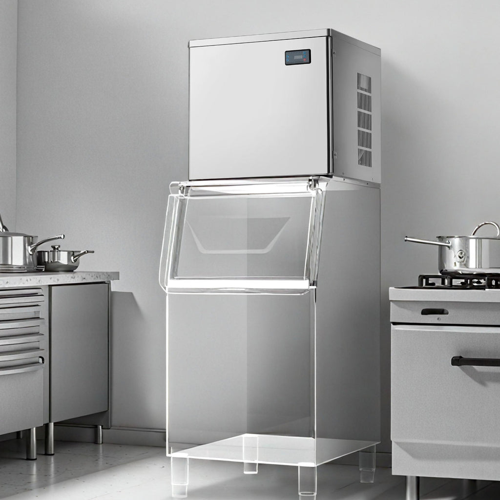 Commercial Ice Maker Machine - Head, 450 Lbs/Day Stainless Steel Ice Machine with Scheduled Ice-Making, Self-Cleaning, Adjustable Thickness, Ideal for Restaurant Bar Cafe Hotel - Head Only