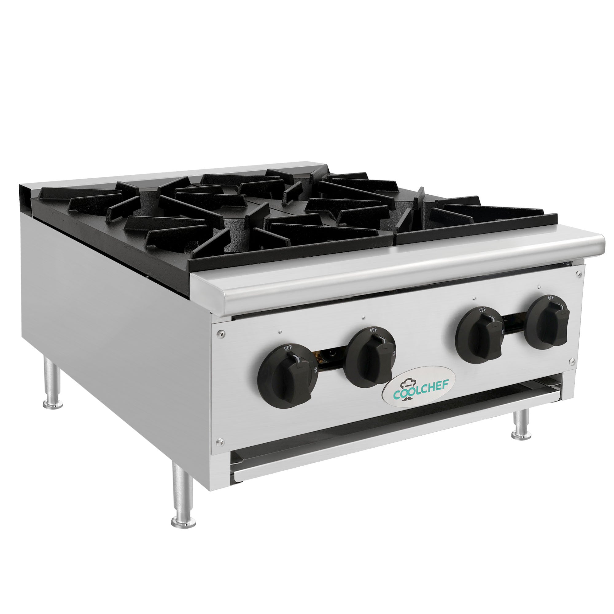 100,000 BTU Commercial Gas Hot Plate 4 Burner NG LP
