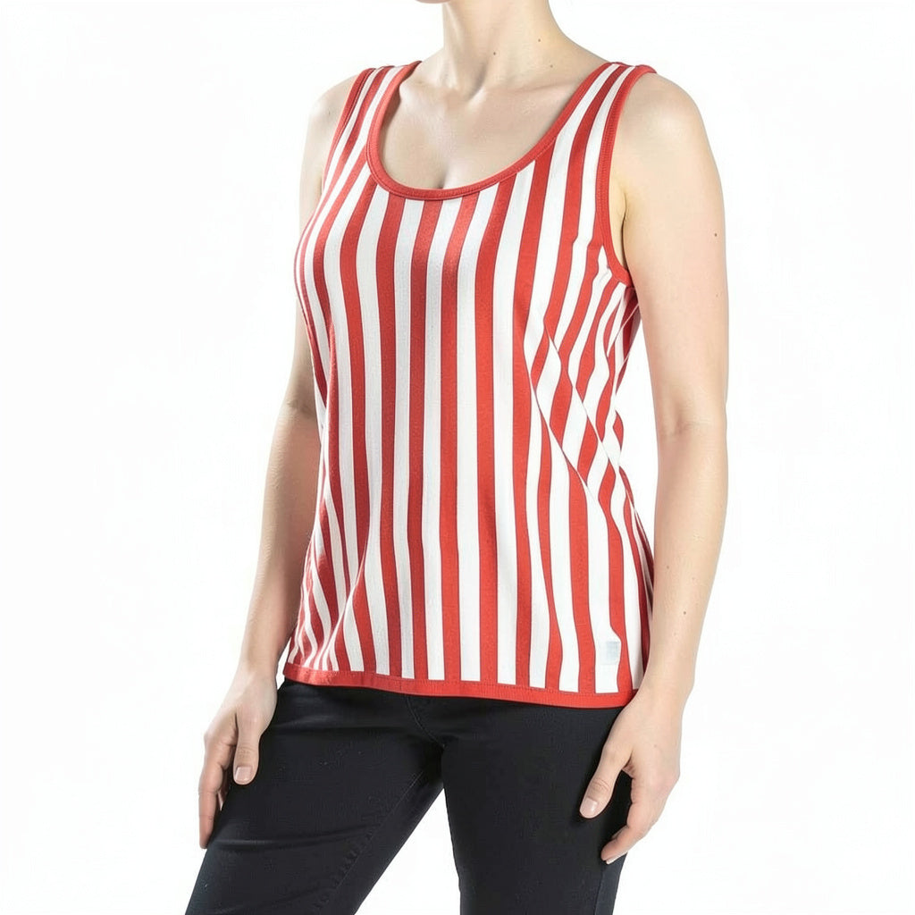 Anne Klein Womens Striped Sleeveless Tank Top, Size small