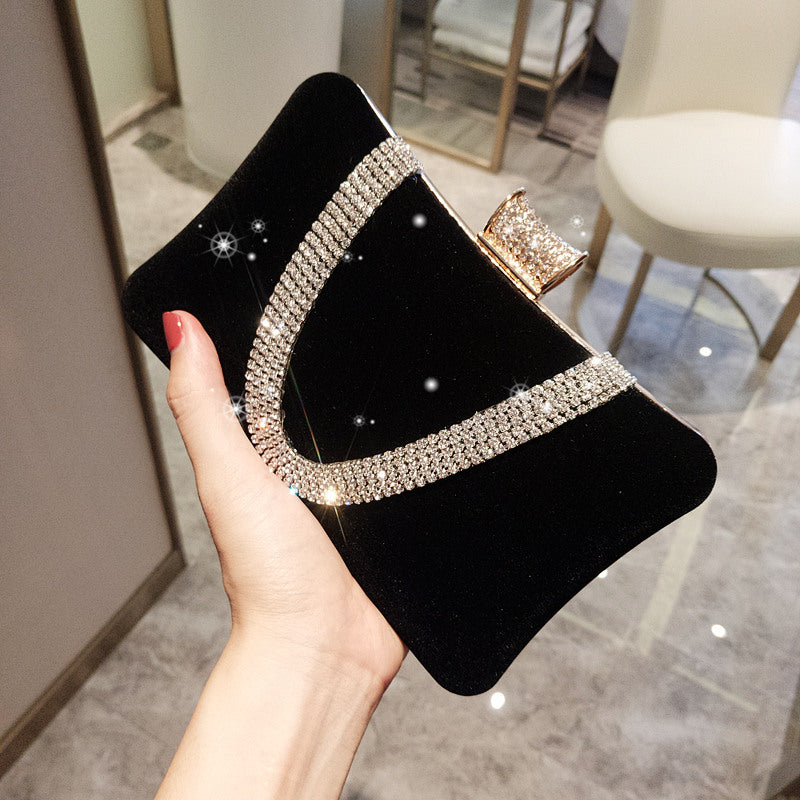 2020 Velvet Clutch Evening Bag with Rhinestones