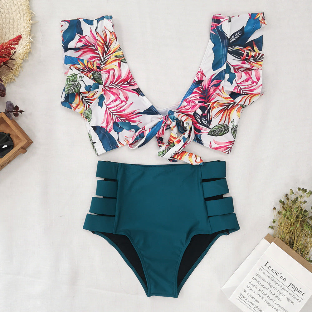 2024 New Ruffled High-Waisted Bikini Swimsuit