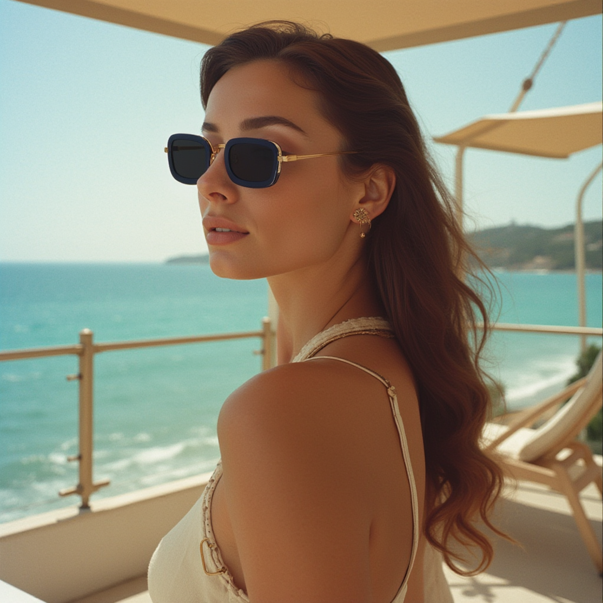 Cerise 50mm Rectangle Sunglasses | Black