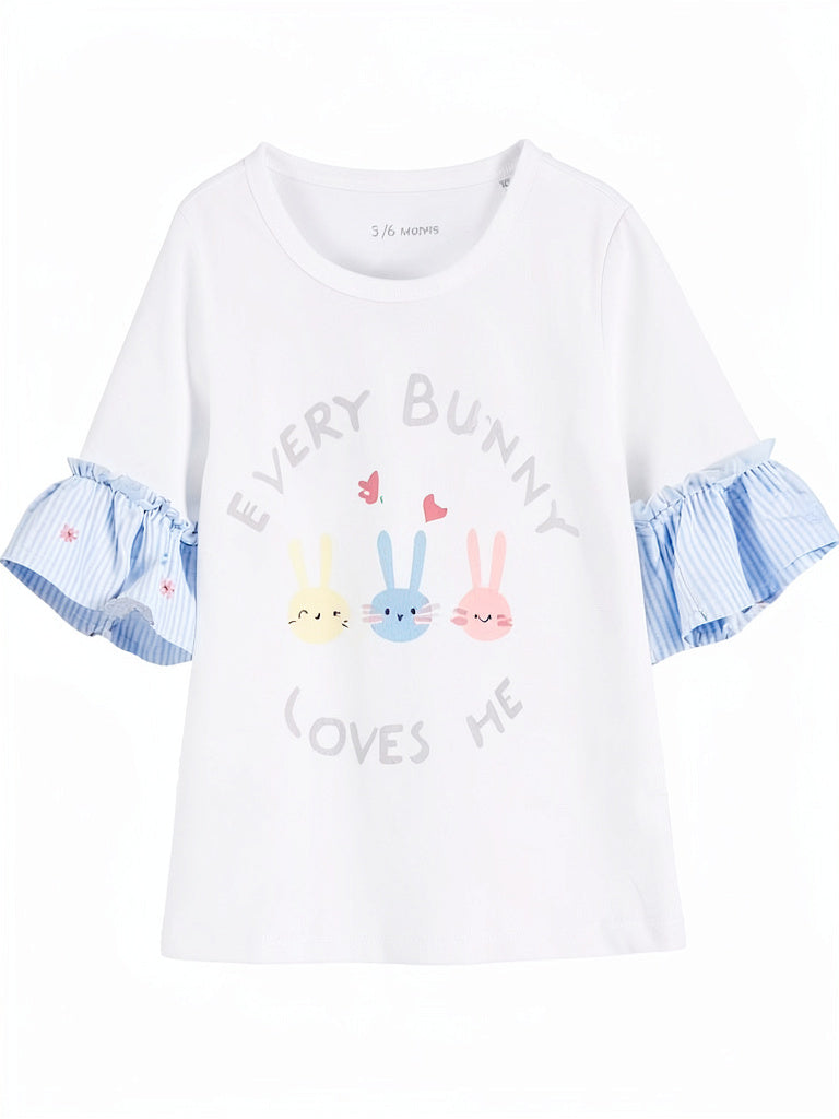 First Impressions Baby Girls Every Bunny Ruffle Top, Size 3/6 Months
