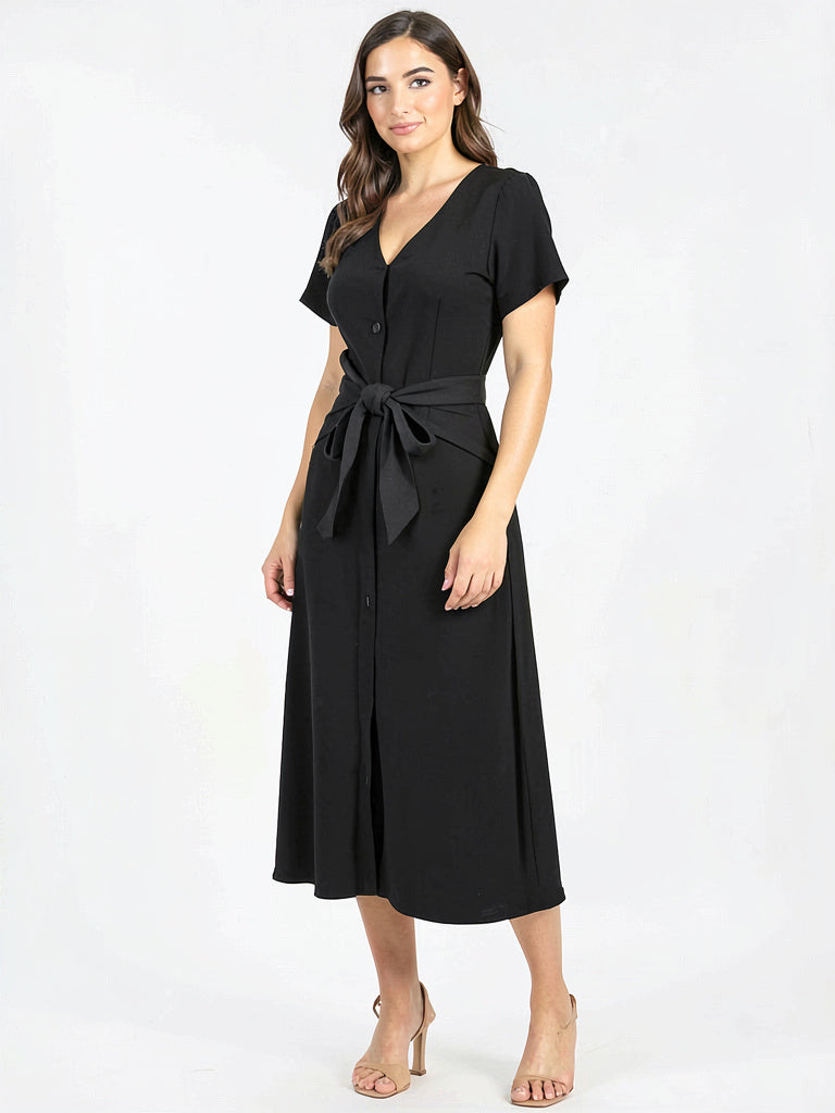 Alfani Beautiful Tie-Front Dress, Size Medium