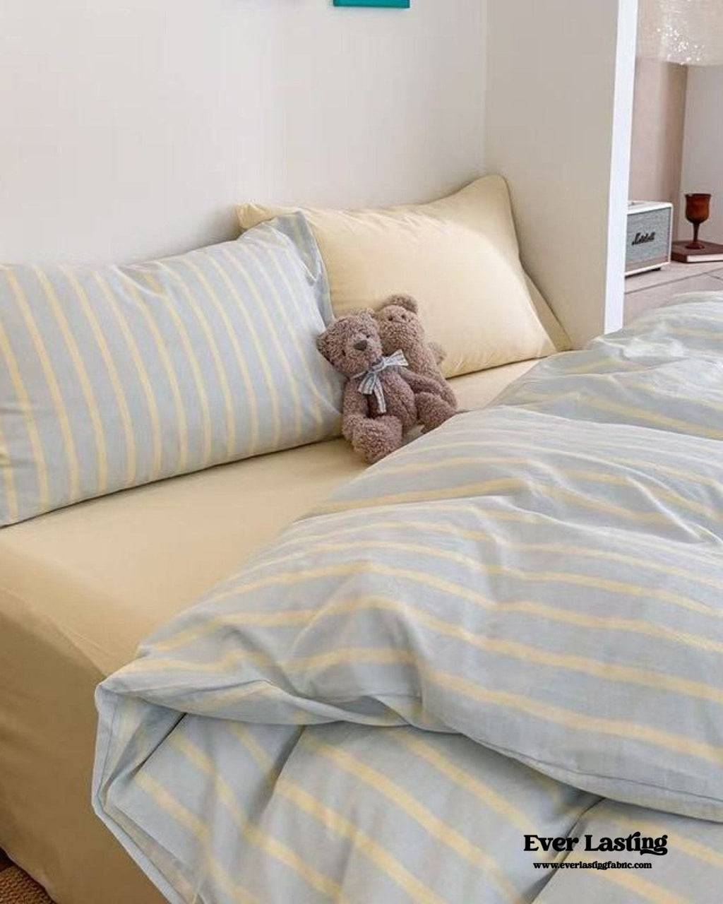 Chloe Pastel Candy Cotton Bedding Set / Purple Plaid