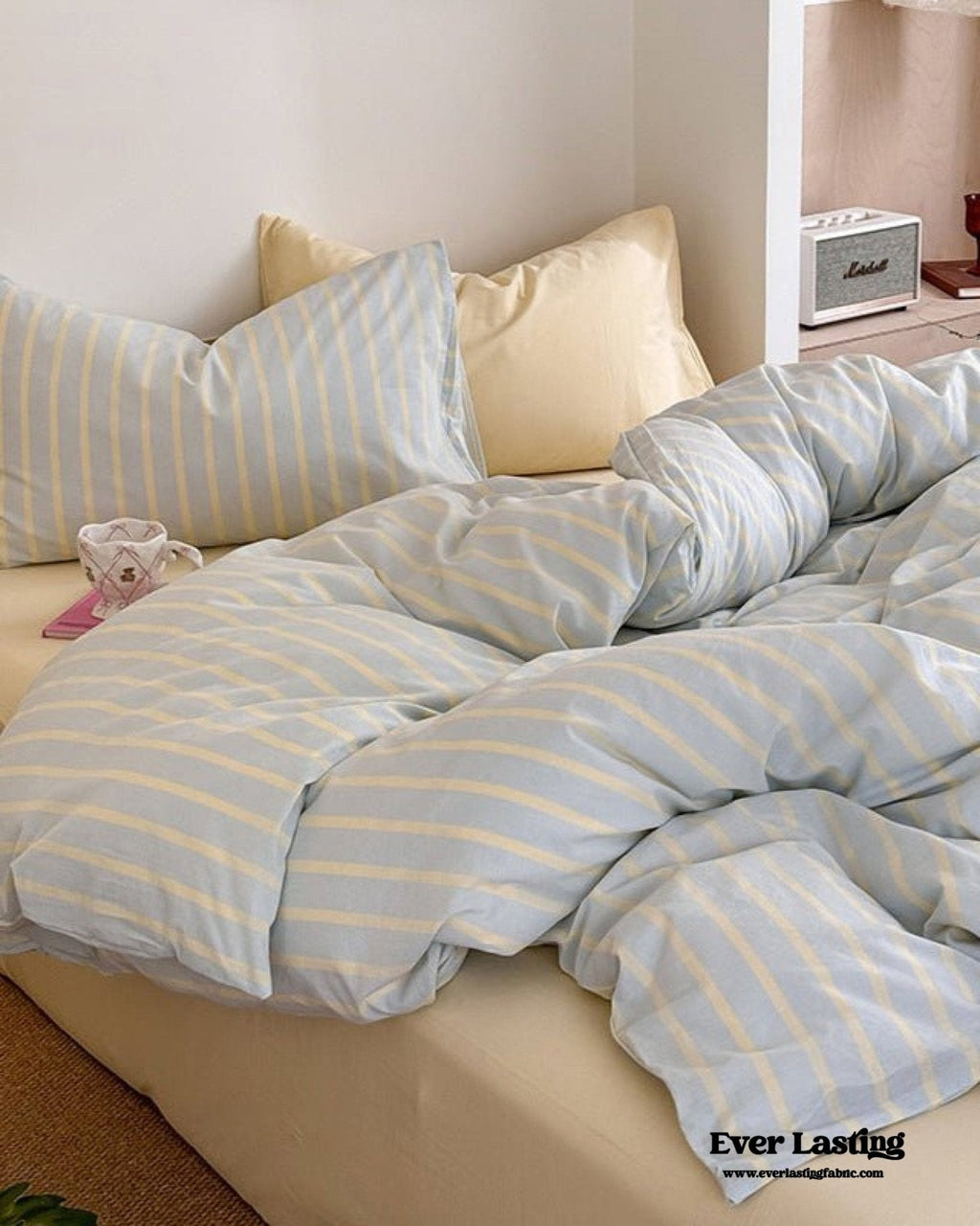 Chloe Pastel Candy Cotton Bedding Set / Purple Plaid