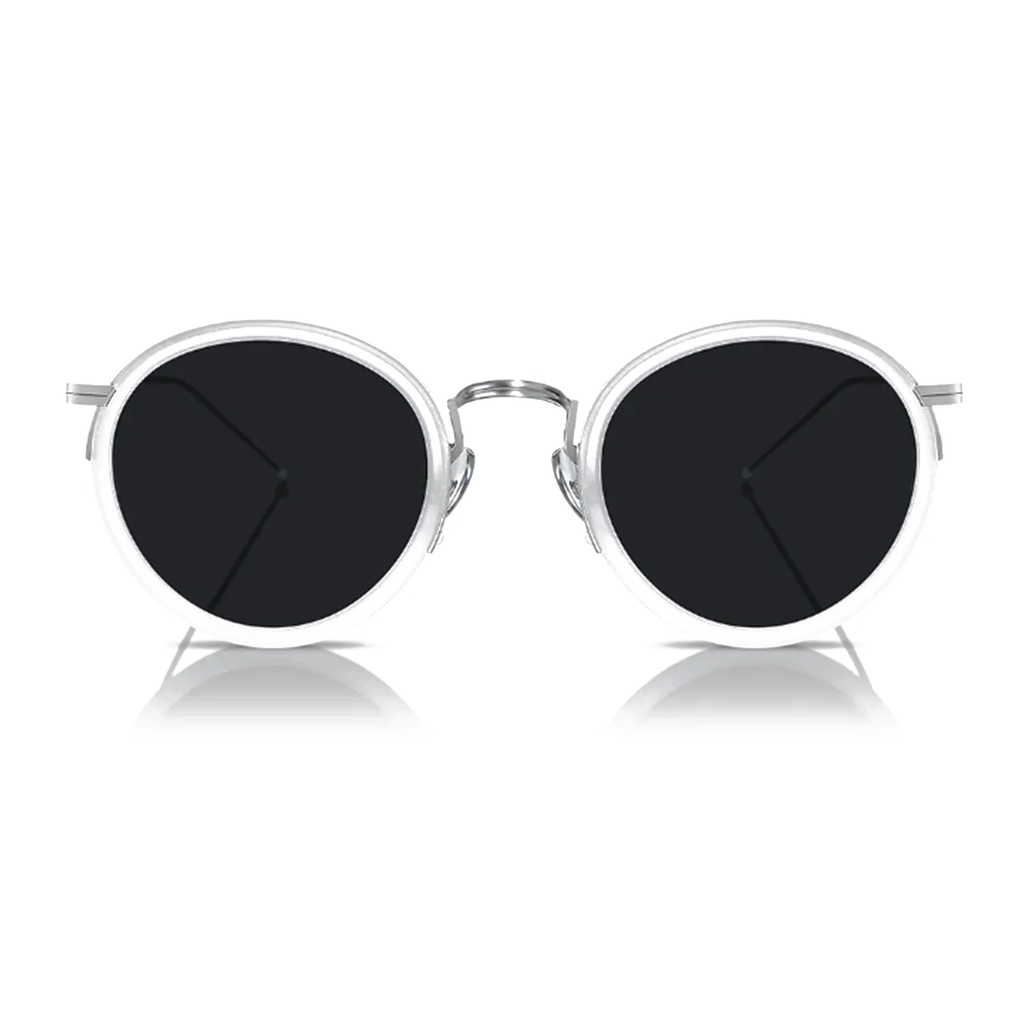 Clara 48mm Round Sunglasses | White