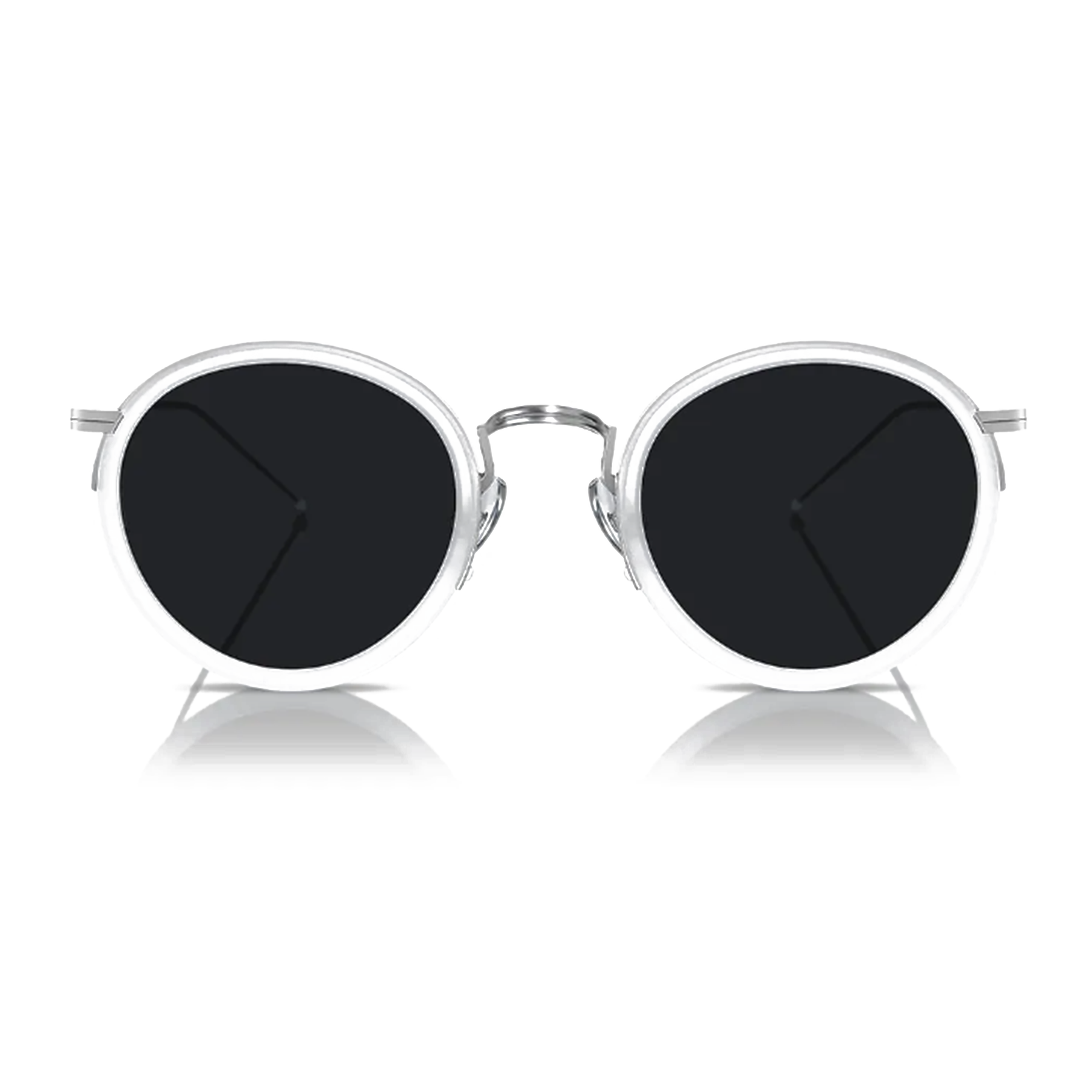 Clara 48mm Round Sunglasses | White