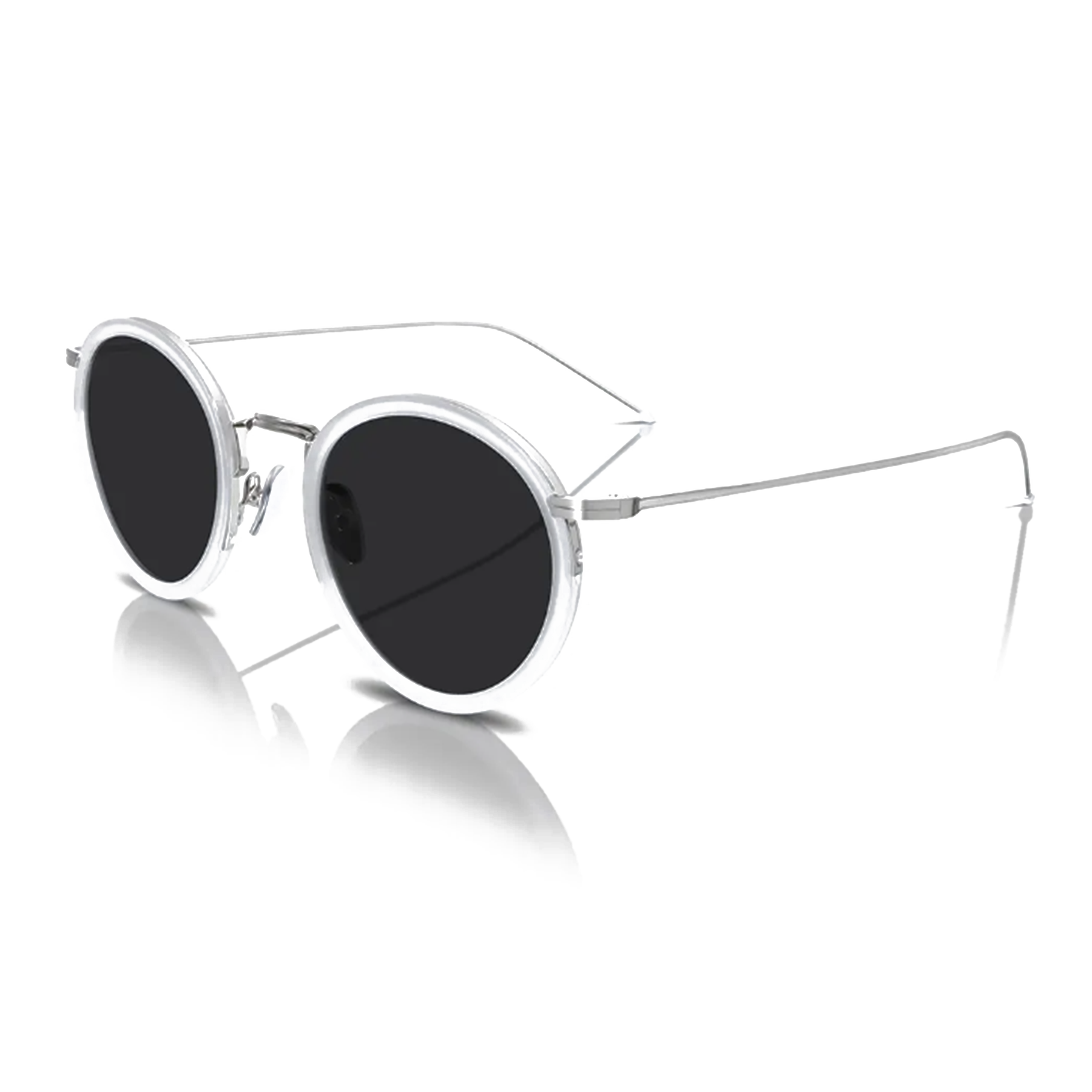 Clara 48mm Round Sunglasses | White