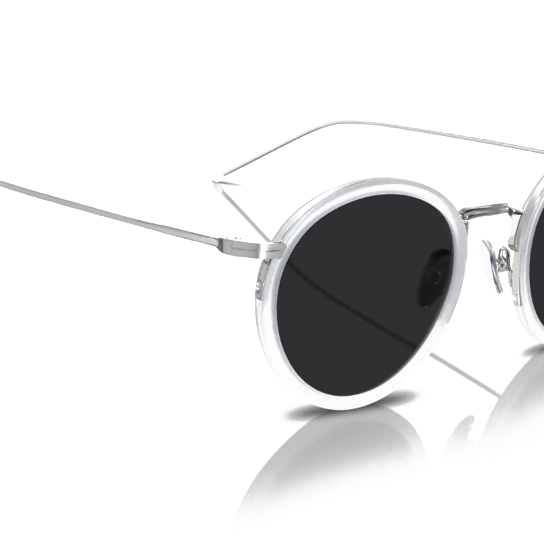 Clara 48mm Round Sunglasses | White