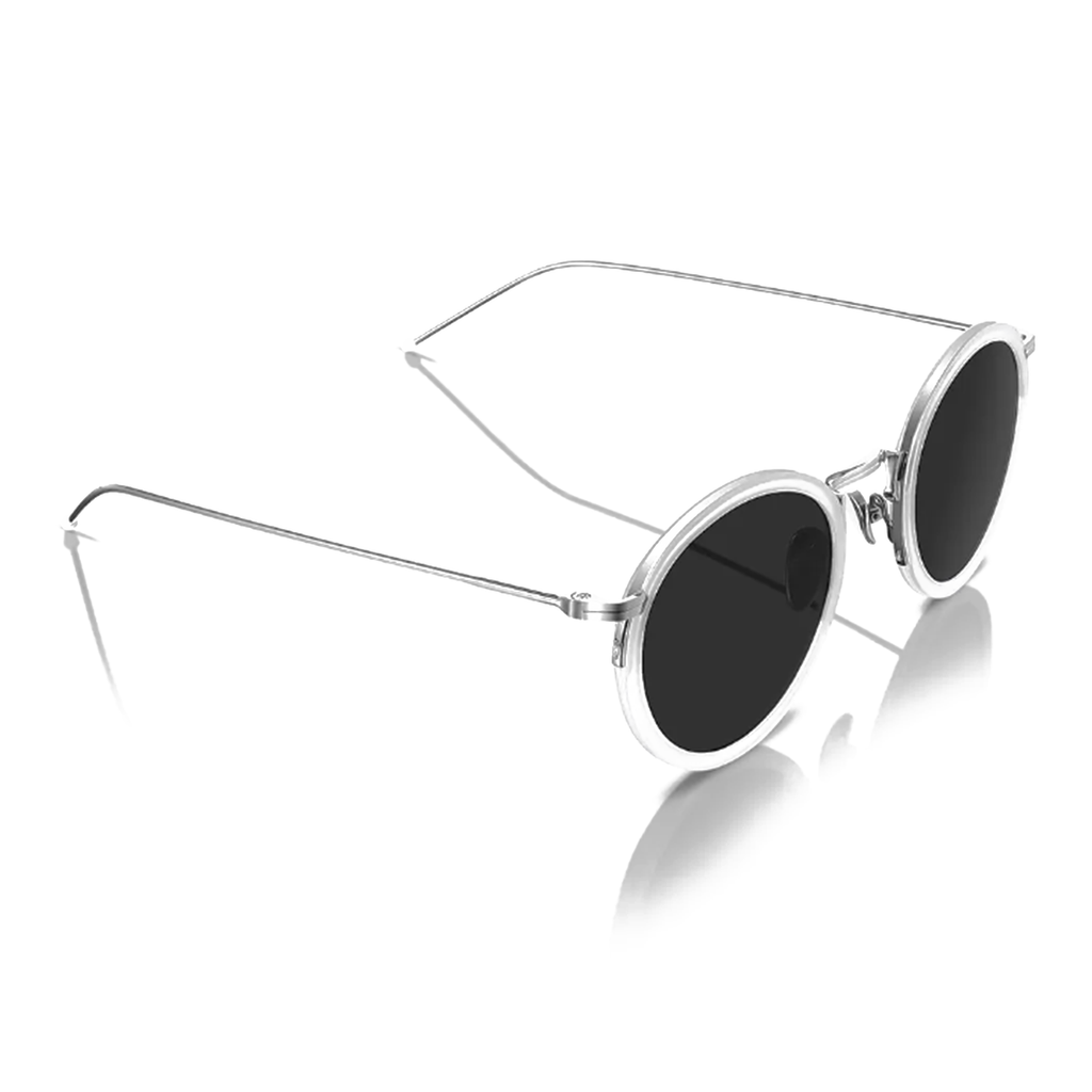 Clara 48mm Round Sunglasses | White