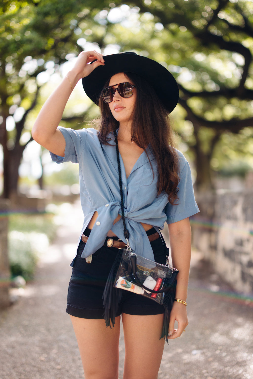 Clear Fringe Crossbody Handbag