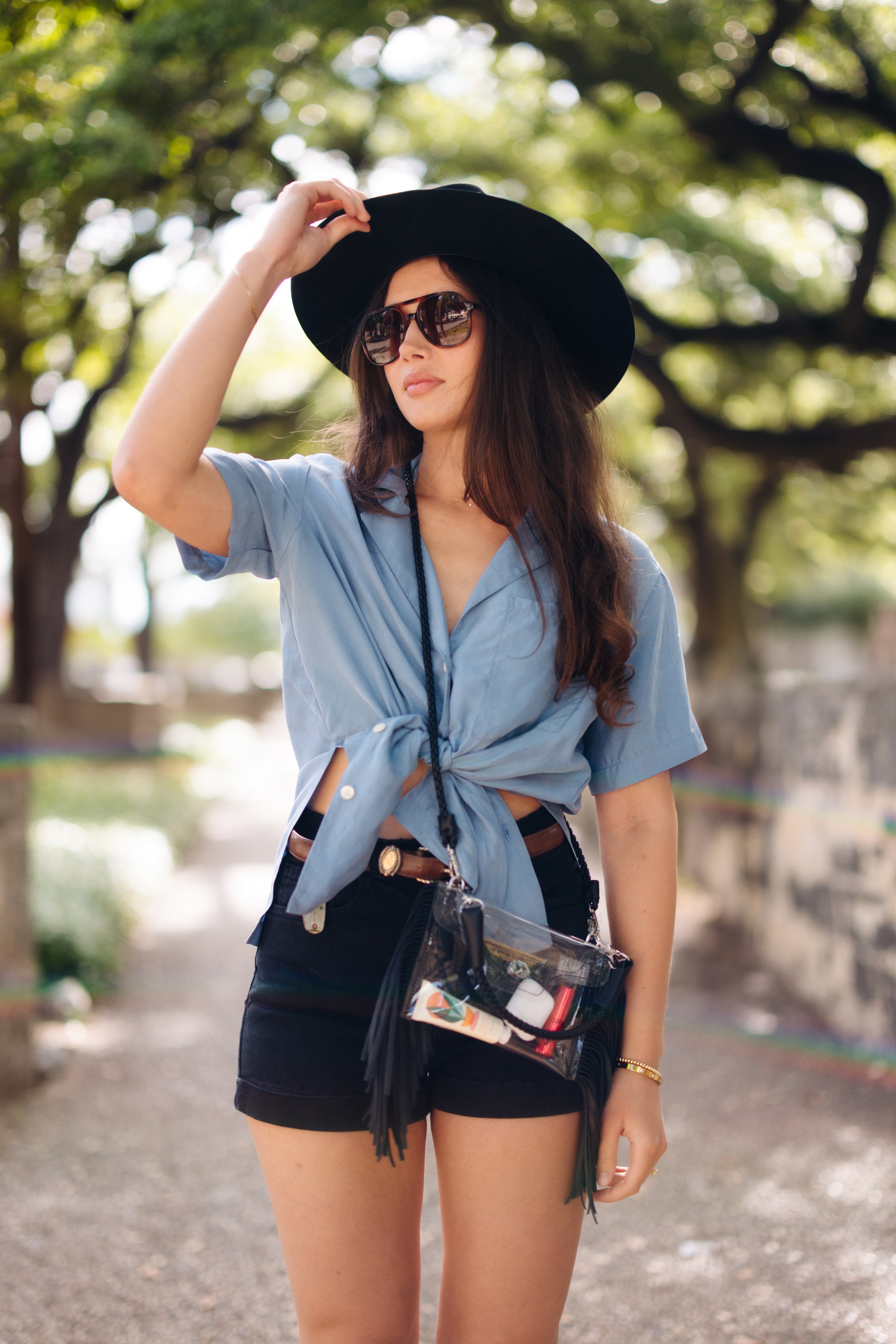 Clear Fringe Crossbody Handbag
