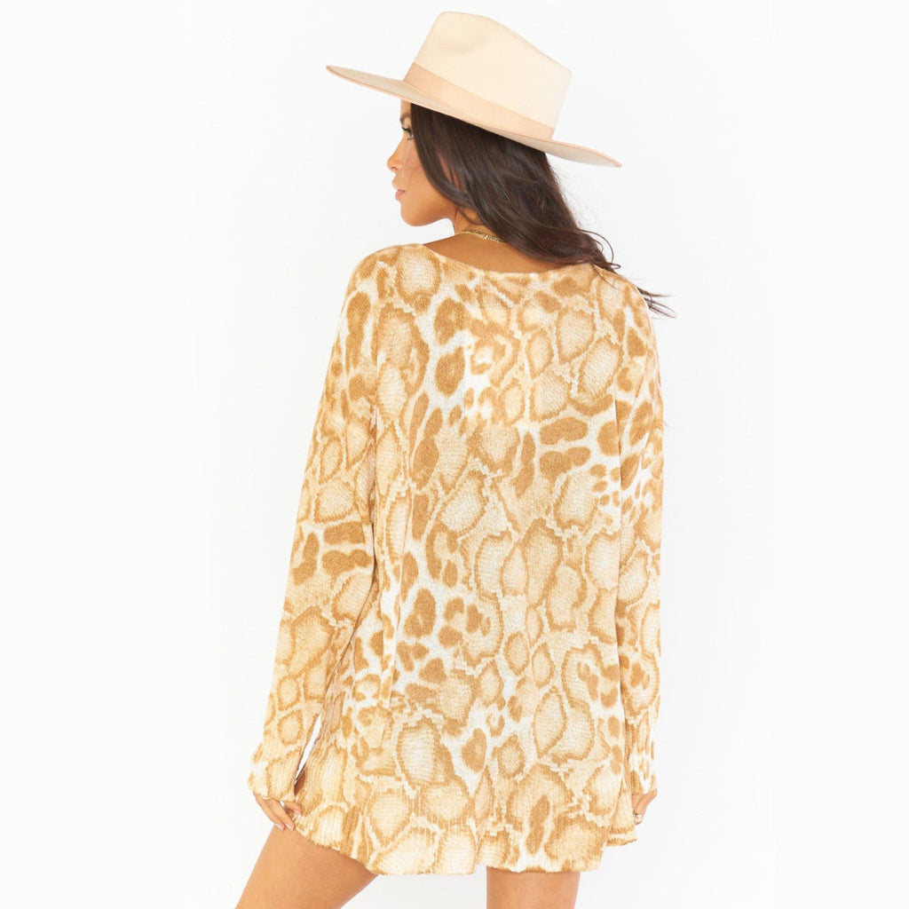 Cliffside Sweater~Sandy Cheetah Knit
