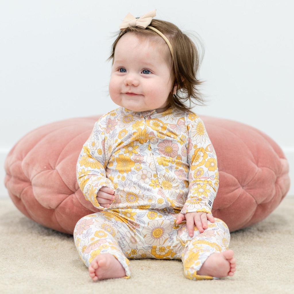 Retro Vintage Flowers Convertible Romper